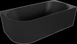 Mexen Gia, szabadon álló sarokkád, hornyolt, jobb, 170 x 80 cm, fekete matt, 52701708071P-SS (52701708071P-SS)