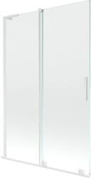 Mexen Velar L, 2 szárnyas eltolható kádparaván 120 x 150 cm, 8mm átlátszó üveg, fehér profil, 896-120-003-01-20 (896-120-003-01-20)