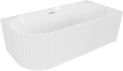 Mexen Gia, szabadon álló sarokkád, hornyolt, jobb, 170 x 80 cm, fehér fényes, szálcsiszolt acél, 52701708000P-97 (52701708000P-97)