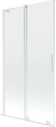 Mexen Velar L, 2 szárnyas eltolható kádparaván 100 x 150 cm, 8mm átlátszó üveg, fehér profil, 896-100-003-01-20 (896-100-003-01-20)