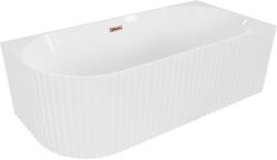 Mexen Gia, szabadon álló sarokkád, hornyolt, jobb, 170 x 80 cm, fehér fényes, rózsaszín arany, 52701708000P-60 (52701708000P-60)