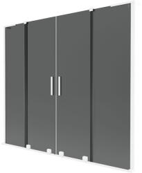 Mexen Velar L Duo, 2 szárnyas eltolható kádparaván 180 x 150 cm, 8mm szürke üveg, fehér matt, 896-180-003-42-20 (896-180-003-42-20)