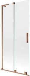 Mexen Velar L, 2 szárnyas eltolható kádparaván 95 x 150 cm, 8mm átlátszó üveg, rézmatt, 896-095-003-01-65 (896-095-003-01-65)