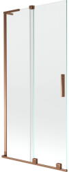 Mexen Velar L, 2 szárnyas eltolható kádparaván 95 x 150 cm, 8mm átlátszó üveg, rózsaszín arany, 896-095-003-01-60 (896-095-003-01-60)
