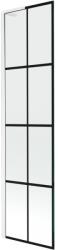 Mexen Next L, 1 szárnyú kádparaván 50 x 150 cm, 6mm átlátszó üveg-fekete mintás, fehér profil, 895-050-000-03-77-20 (895-050-000-03-77-20)