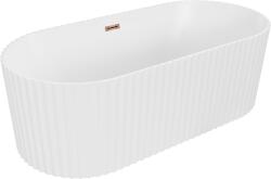 Mexen Paola, szabadon álló fürdőkád, barázdált, 170 x 80 cm, fehér matt, rózsaszín arany, 52721708001-60 (52721708001-60)