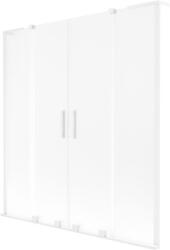 Mexen Velar L Duo, 2 szárnyas eltolható kádparaván 140 x 150 cm, 8 mm-es mattüveg, fehér matt, 896-140-003-32-20 (896-140-003-32-20)