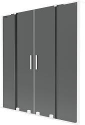 Mexen Velar L Duo, 2 szárnyas eltolható kádparaván 140 x 150 cm, 8mm szürke üveg, fehér matt, 896-140-003-42-20 (896-140-003-42-20)