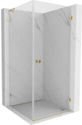 Mexen Lunar-B L csuklós zuhanykabin jobb 90 x 90 cm, átlátszó üveg, fényes arany, 832L-090-090-50-00-P (832L-090-090-50-00-P)