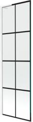 Mexen Next L, 1 szárnyú kádparaván 60 x 150 cm, 6mm átlátszó üveg-fekete mintás, fehér profil, 895-060-000-03-77-20 (895-060-000-03-77-20)