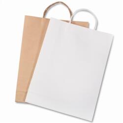 Folia Papírtáska sodrott füles 18x8x21cm fehér FOLIA