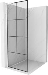 Mexen Kioto L, Walk-In zuhany paraván 90 x 200 cm, 8 mm átlátszó üveg fekete mintás, fehér profil, 800-090-103-20-77 (800-090-103-20-77)