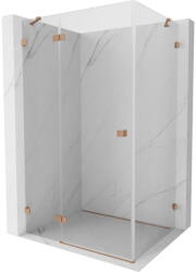 Mexen Lunar, csuklós zuhany sarok bal 95 x 90 cm, 8mm átlátszó üveg, profil réz matt, 834-095-090-65-00-L (834-095-090-65-00-L)