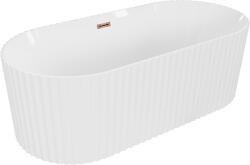 Mexen Paola, szabadon álló kád, barázdált, 170 x 80 cm, fehér fényes, rózsaszín arany, 52721708000-60 (52721708000-60)