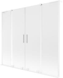 Mexen Velar L Duo, 2 szárnyas eltolható kádparaván 180 x 150 cm, 8 mm mattüveg, fehér matt, 896-180-003-32-20 (896-180-003-32-20)