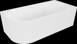 Mexen Gia, szabadon álló sarokkád, hornyolt, jobb, 150 x 75 cm, fehér fényes, 52701507500P-SS (52701507500P-SS)