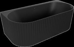 Mexen Sella, falhoz szabadon álló kád, hornyolt, 150 x 75 cm, fekete matt, 52711507571-SS (52711507571-SS)