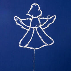 Somogyi Elektronic KID501BWW LED-es angyal ablakdísz, 33x30 cm, 35 db melegfehér LED, időzítő, elemes tápellátás, beltéri kivitel - koronaphone