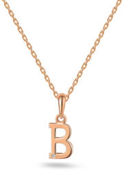 Heratis Forever B betű medál gyémánttal, szerencsére, rózsaszín arany IZBR995BR