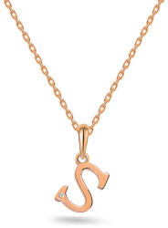 Heratis Forever S-betűs medál gyémánttal, szerencsére, rózsaszín arany IZBR995SR