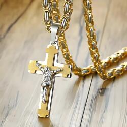 HARAHU BE-38742 férfi nyakék - Tip2 / Arany / Ezüst / 70cm KP38742