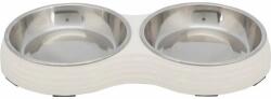 TRIXIE Bowl Set Stainless Steel - Melamin/rozsdamentes Tál (fehér) (2x0, 2l /Ø13cm) (028-25187)
