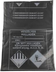  Veszélyes hulladék gyűjtő ADR zsák, 76 x 110 cm, fekete, újrahasznosított PE 60mic 25 db/csomag