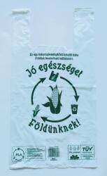  Ingvállas tasak, lebomló, 24x45x0, 15cm "Jó egészséget Földünknek", 100 db/cs