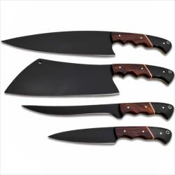 HARAHU Set de cuțite de bucătărie XR-38746 - 4 buc / Negru / Maro KP38746