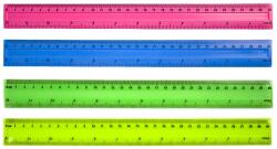 EVOffice Vonalzó 30cm, műanyag piros (53447)