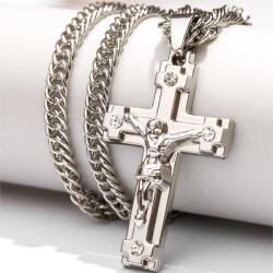  CR-38721 Nyaklánc Kereszttel - Ezüst / 60cm