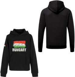  Magyarország pulóver felnőtt kapucnis fekete Flag 3XL