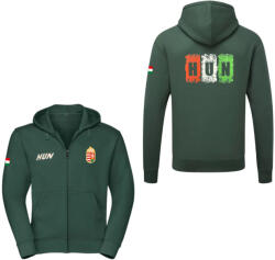  Magyarország pulóver felnőtt kapucnis-zippes zöld Vibe 3XL
