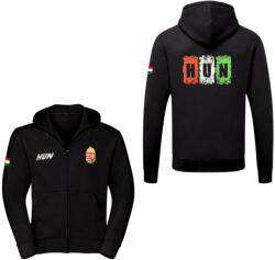  Magyarország pulóver felnőtt kapucnis-zippes fekete Vibe L