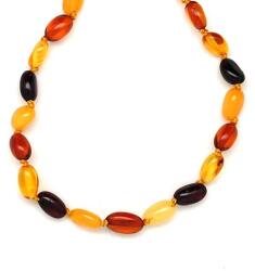 R. M. ékszer Borostyán baba nyaklánc sárga pebble 35 cm - valódi balti, „Folyókavics (023590)