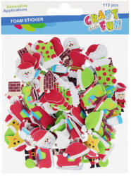 STARPAK Dekorgumi, öntapadós, karácsonyi formák, 112 db-os, piros-zöld formák (STK-567242) - officetrade