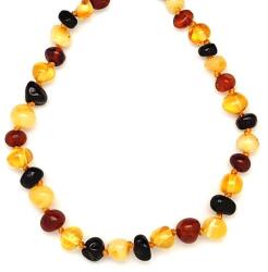 R. M. ékszer Borostyán kerek vegyes splitter baba nyaklánc 35cm (023592)