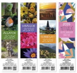  Könyvjelző naptár 5x21 cm 2026, többféle változat (PTR-P4111-0227)
