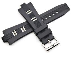  Curea silicon sport neagră pentru Bvlgari 26x9mm