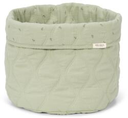 Little Dutch Cos de depozitare matlasat mediu din bumbac organic - 30 x 25 - Pure Sage - Little Dutch