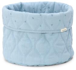 Little Dutch Cos de depozitare matlasat mediu din bumbac organic - 30 x 25 - Pure Denime Blue - Little Dutch
