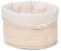 Little Dutch Cos de depozitare rotund matlasat pentru comoda de infasat - 20 x 15 - Pure Soft Beige Stripe - Little Dutch