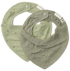 Little Dutch Baveta bandana din bumbac organic - set 2 bucati - Pure Sage - Little Dutch Bavata