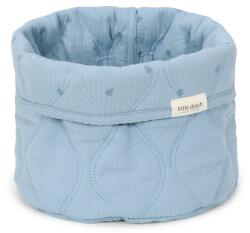 Little Dutch Cos de depozitare rotund matlasat pentru comoda de infasat - 20 x 15 - Pure Denime Blue - Little Dutch