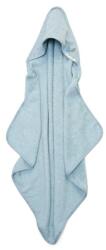Little Dutch Prosop cu gluga din bumbac organic pentru bebelusi - 100 x 100 cm - Pure Denim Blue - Little Dutch