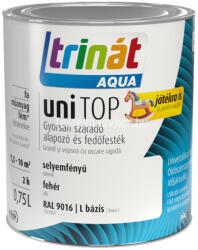 Trilak aqua (vizes) selyemfényű zománcfesték fehér Unitop 0, 75l