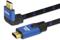 SAVIO CL-147 v2.1 nagysebességű HDMI kábel 1.8m , 8K , derékszögű (SAVIO CL-147)