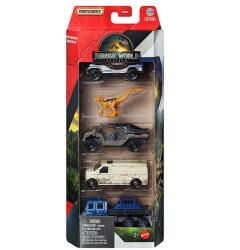 Mattel Matchbox Jurassic World Rapid Getaway Unit 5db-os kisautó szett - Mattel (JGL60/JGL25) - innotechshop