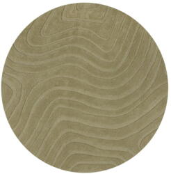 Flair Rugs Covor kaki țesut manual rotund din lână ø 160 cm Mesmerise Sage - Flair Rugs Covor