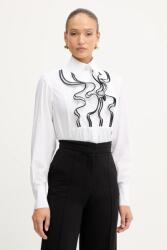 KARL LAGERFELD pamut ing galléros, fehér, relaxed, A4W11015 - fehér 38